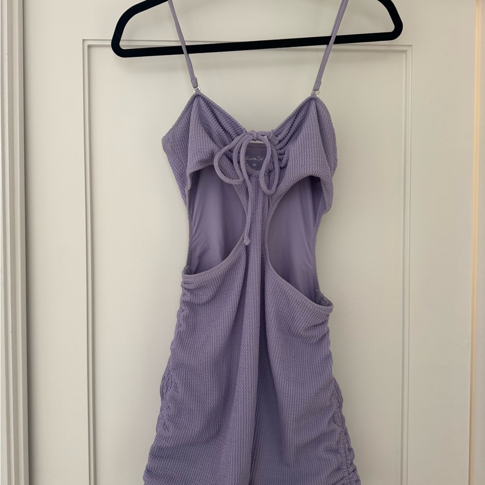 Danielle Guizio Lilac Cutout Mini Dress